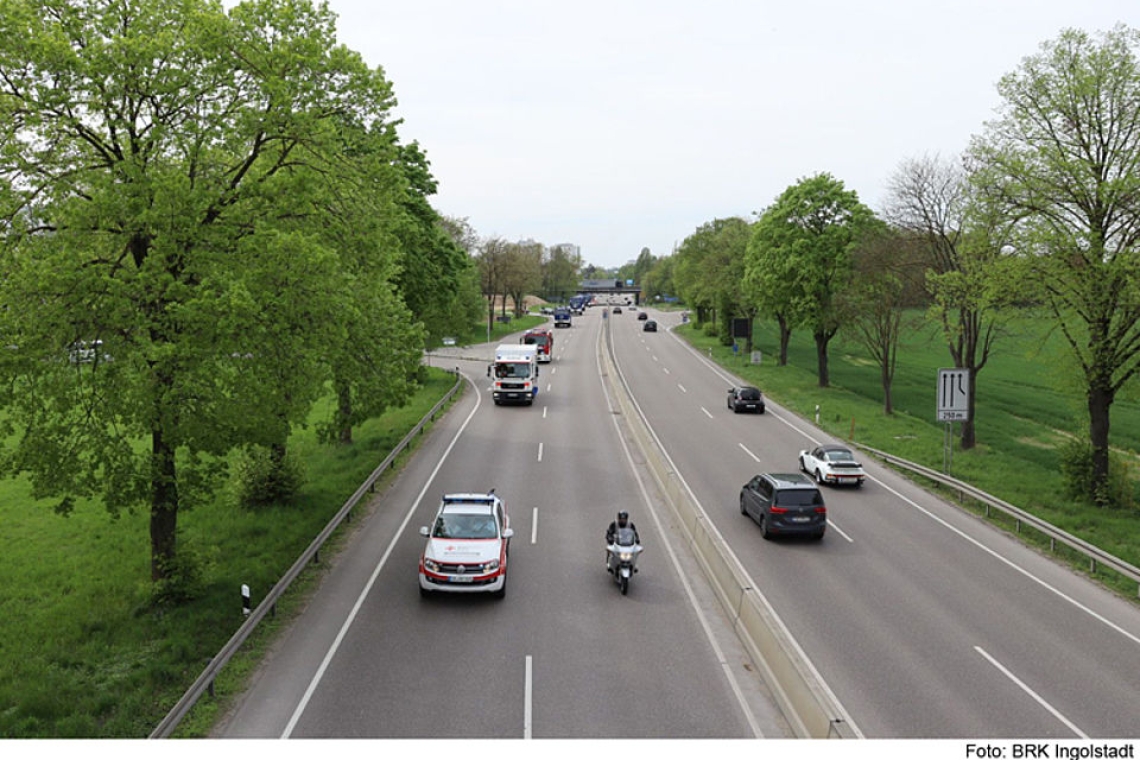 BRK Kreisverband Ingolstadt: Gelungene Übung zur Fahrt im geschlossenen Verbund 